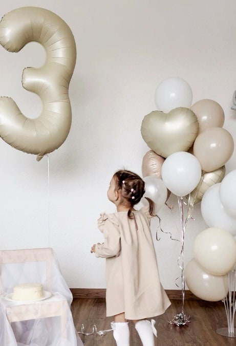 Elegant Pastel Balloon Set with Number Six Foil Balloon - Perfect for Birthdays and Special Celebrations