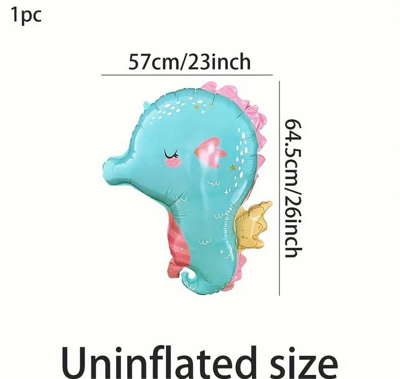 Charming Seahorse Balloon - Enchanted Underwater Theme Party Decoration, 26 inches