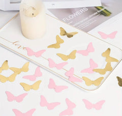 100pcs Pink and Gold Butterfly Confetti – Elegant Party Table Decor for Baby Showers, Weddings, and Birthdays