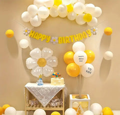 Charming Daisy Birthday Party Decoration Set – 22pcs Balloon Set for Baby Showers, Birthdays, and Spring Celebrations