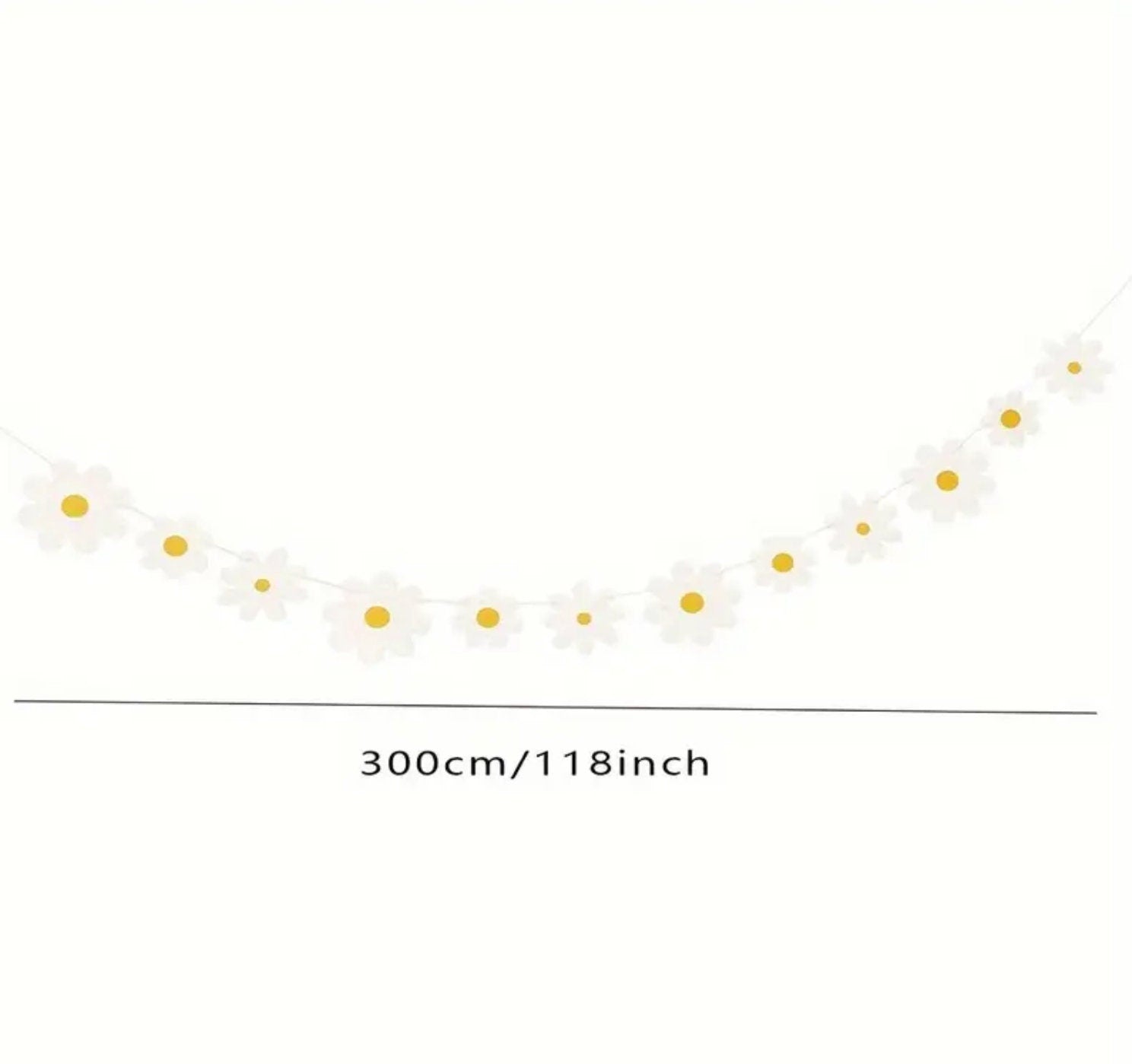 Charming Daisy Flower Garland – 118-inch Banner for Birthday, Baby Shower, and Spring Party Decoration