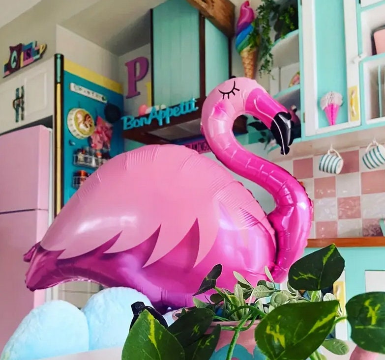 Giant Pink Flamingo Foil Balloon - Tropical Party Decor, Photo Booth Prop, Birthday and Pool Party Supplies