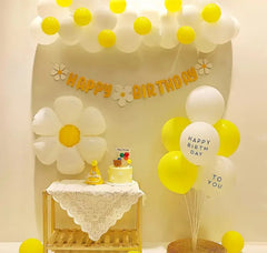 Charming Daisy Birthday Party Decoration Set – 22pcs Balloon Set for Baby Showers, Birthdays, and Spring Celebrations