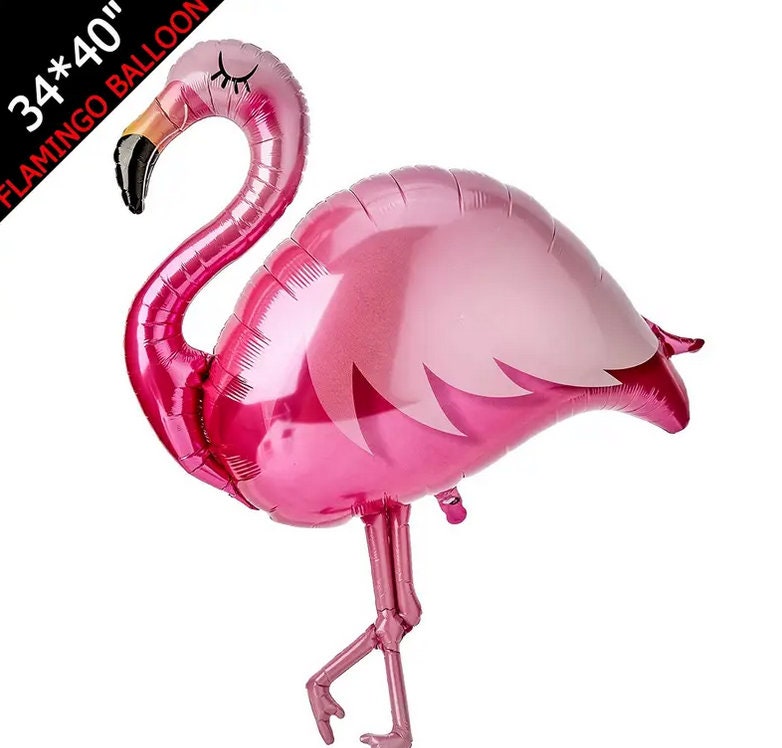 Giant Pink Flamingo Foil Balloon - Tropical Party Decor, Photo Booth Prop, Birthday and Pool Party Supplies