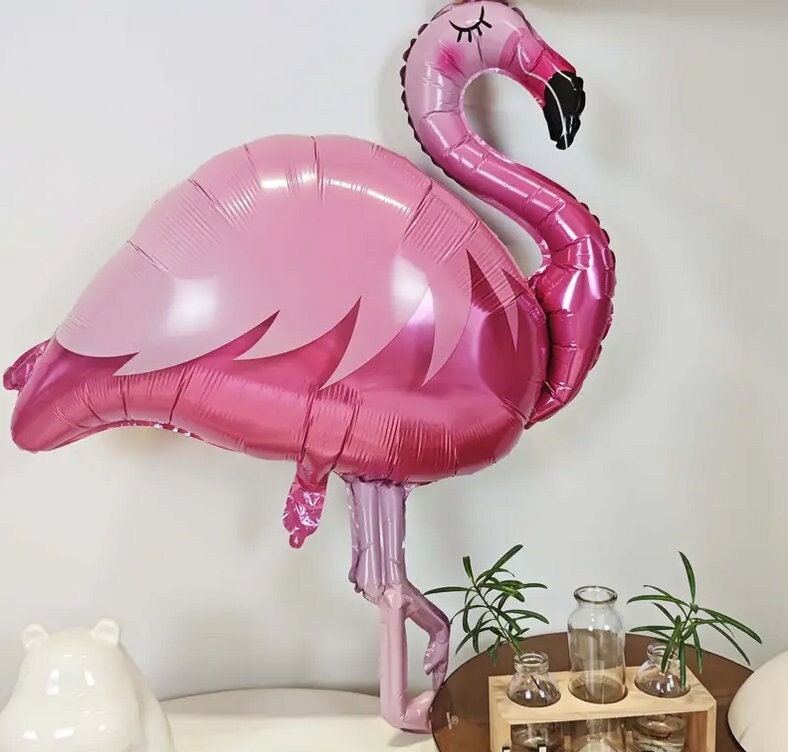 Giant Pink Flamingo Foil Balloon - Tropical Party Decor, Photo Booth Prop, Birthday and Pool Party Supplies