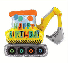 Giant Construction Excavator Foil Balloon - Perfect for Kids' Construction-Themed Birthday Parties