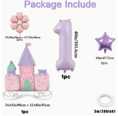 Princess Castle Balloon Kit - Magical Pink Castle, Star, and Flower Balloons for Princess-Themed Parties and Birthdays