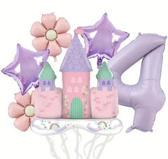 Princess Castle Balloon Kit - Magical Pink Castle, Star, and Flower Balloons for Princess-Themed Parties and Birthdays