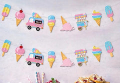 Whimsical Ice Cream and Treats Garland – Perfect for Birthday Parties and Dessert Buffet Decor