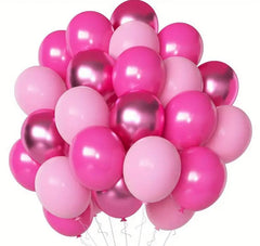 Luxurious Pink Party Balloon Set - 50 pcs Mixed Sizes for Celebrations