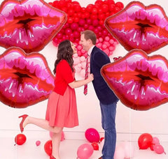 5 Pcs Kissable Party Foil Balloons - Red Lip Shaped Balloons for Romantic Celebrations and Valentine's Day Decor, Pack of 5