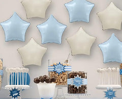 Luxurious Star Foil Balloons in Soft Pastels - Perfect for Elegant Celebrations and Decorations, Set of 12