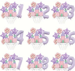 Princess Castle Balloon Kit - Magical Pink Castle, Star, and Flower Balloons for Princess-Themed Parties and Birthdays