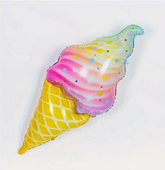 Jumbo Pastel Ice Cream Cone Balloon - Giant Rainbow Sprinkle Party Decor for Birthday and Sweet Celebrations