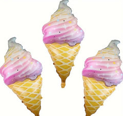 Jumbo Pastel Ice Cream Cone Balloon - Giant Rainbow Sprinkle Party Decor for Birthday and Sweet Celebrations