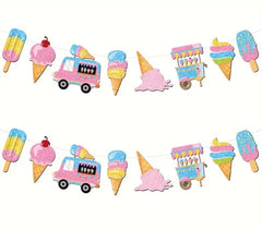 Whimsical Ice Cream and Treats Garland – Perfect for Birthday Parties and Dessert Buffet Decor