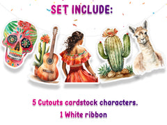 Mexican Fiesta 5 Pcs Party Banner - Vibrant Mexico Theme Decor