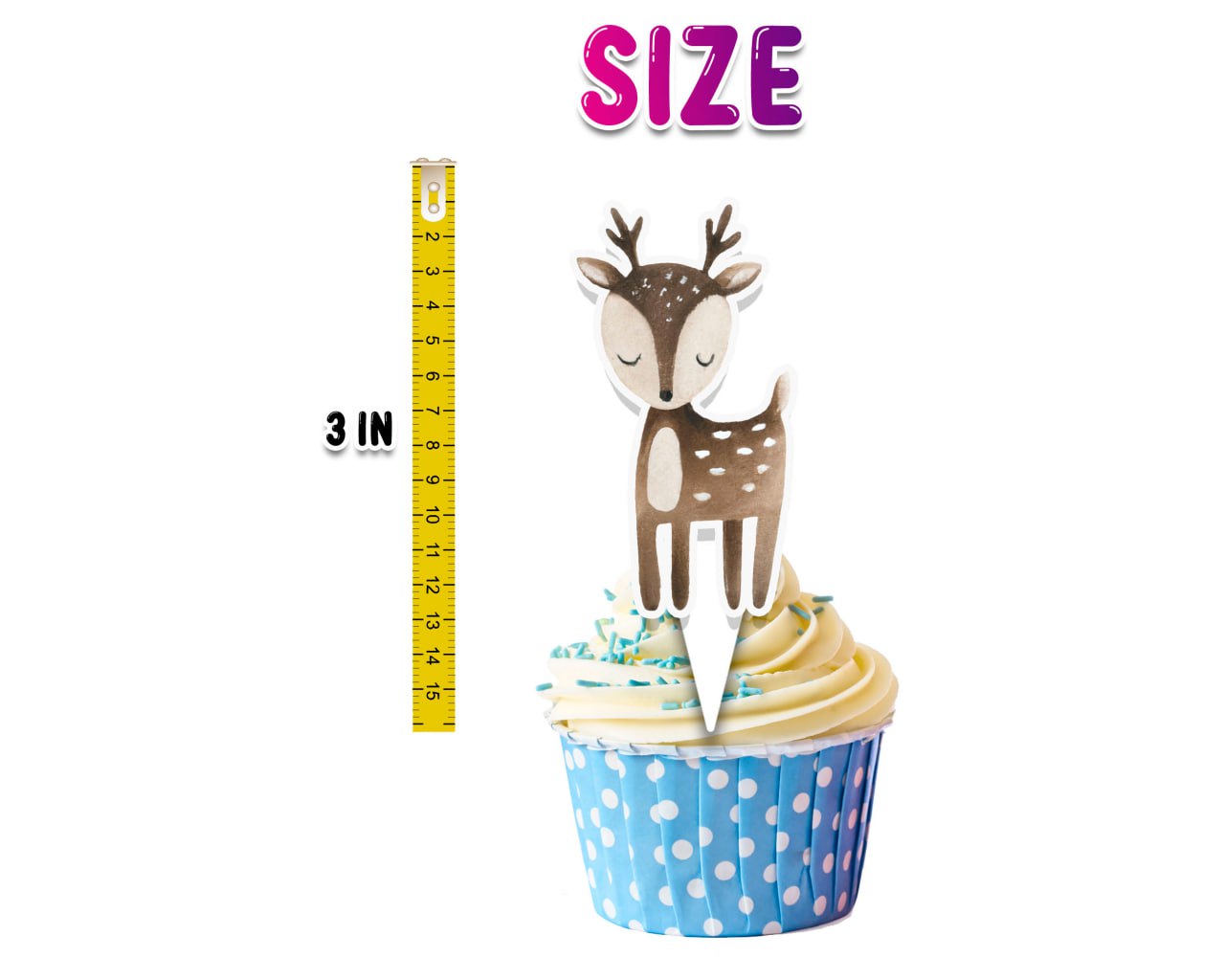 24 Pcs Deer Cupcake Toppers – Rustic Woodland Party Decorations for Kids & Baby Showers