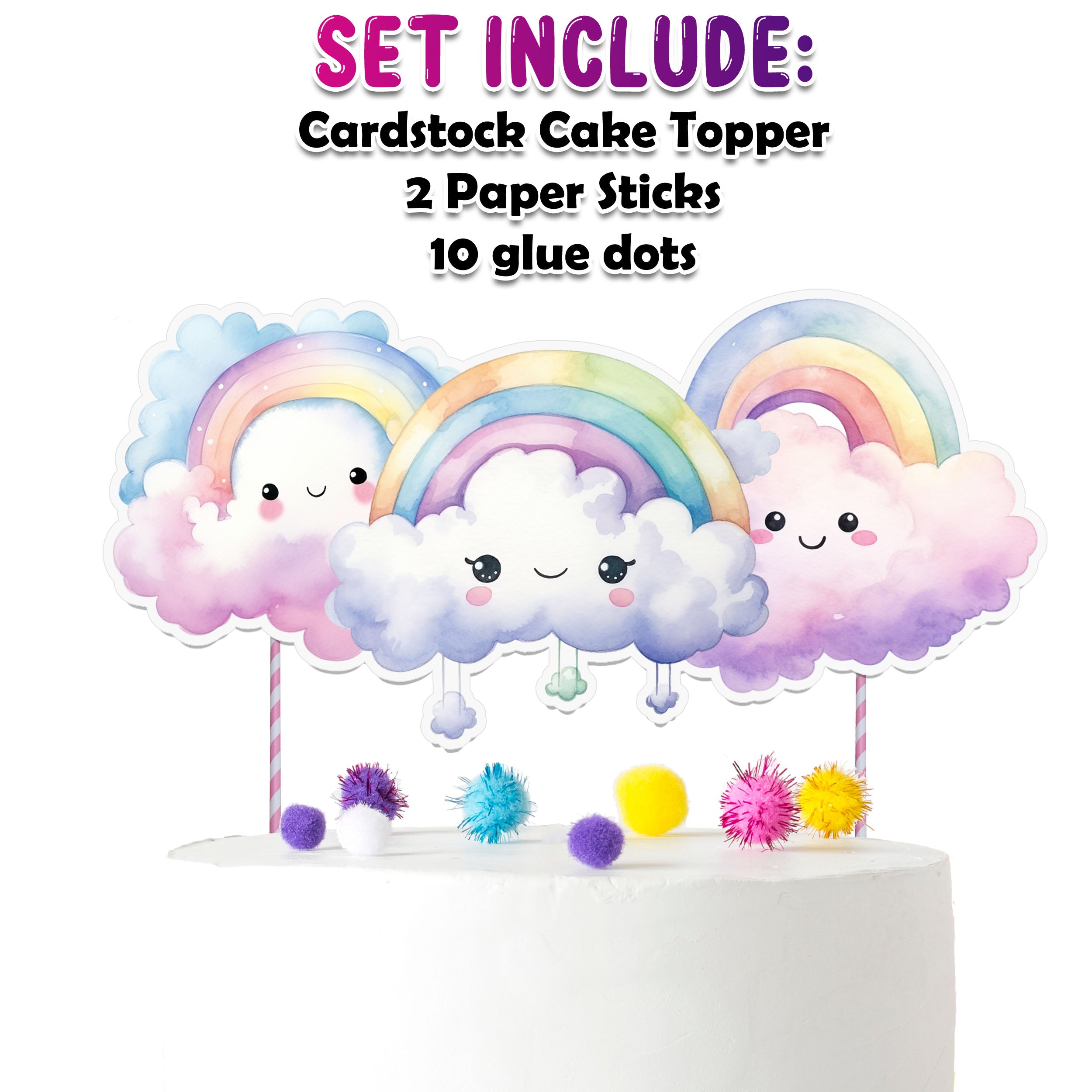 Rainbow Cloud Cake Topper