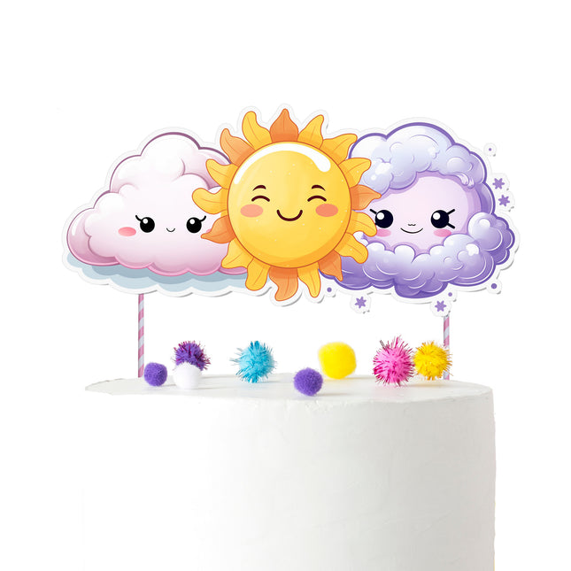 Sun, Clouds, and Moon Cake Topper