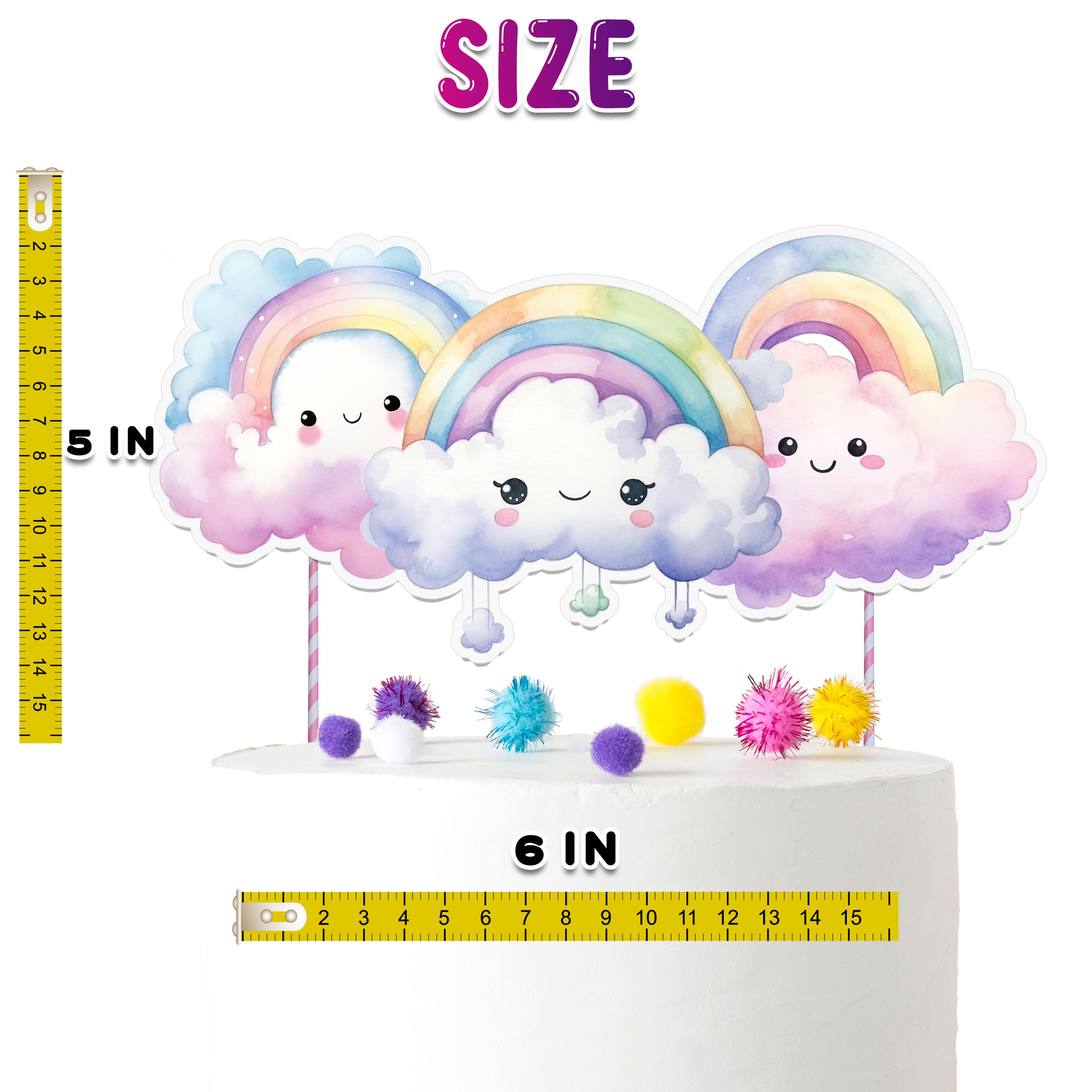 Rainbow Cloud Cake Topper