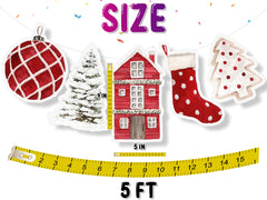 Christmas Holiday 5 Pcs Banner - Festive Home and Tree Decorations