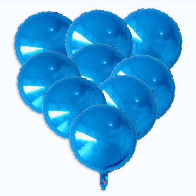 18 Inch Foil Blue Round Balloons - Perfect for Celebrations and Decorations!