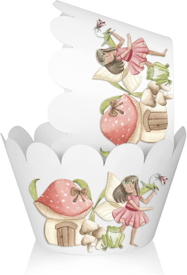 10 Pcs Fairy Cupcake Wrappers - Enchanting Garden Fairies Design for Magical Celebrations!