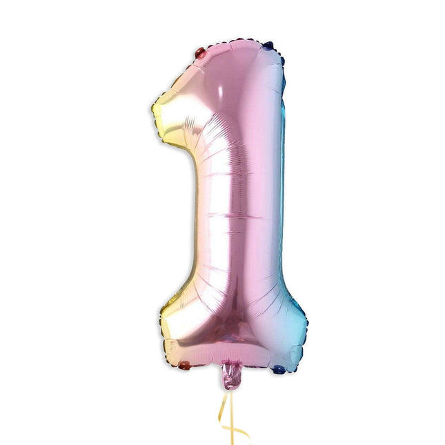 32 Inch Foil Holographic One Shaped Balloon - Add Sparkle to First Celebrations!